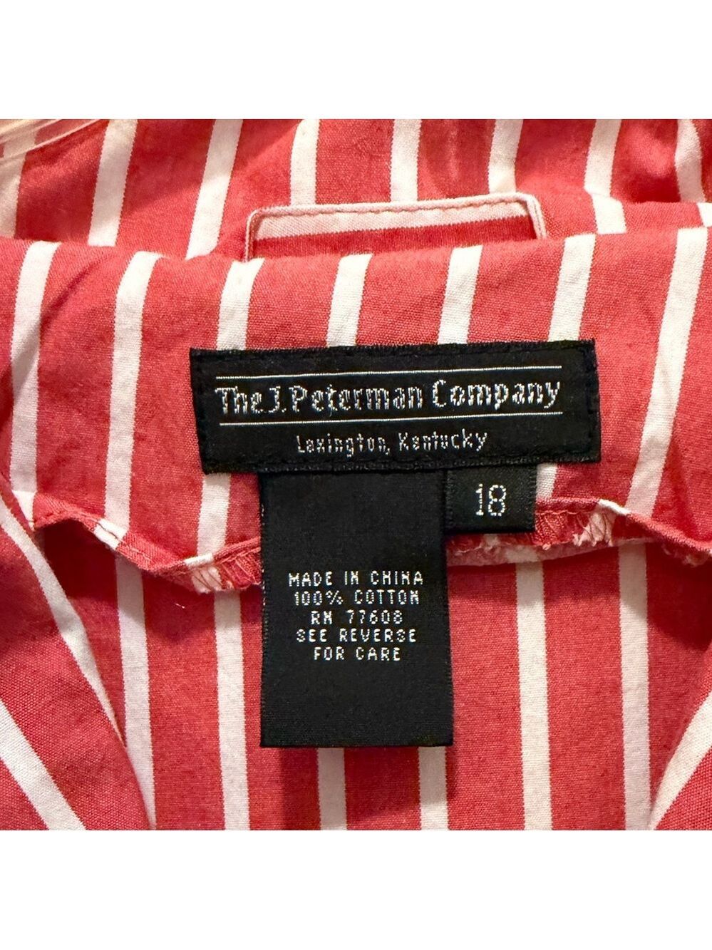 J Peterman Company Striped Dress with Pockets cruise vacation beach holiday - Picture 3 of 6